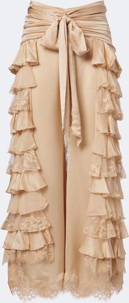 Zimmermann Valiant ruffled silk chiffon wide-leg pants