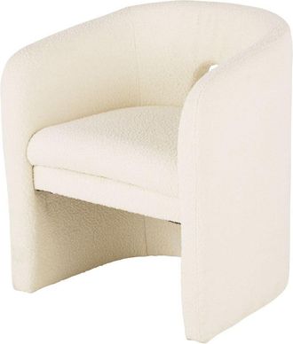 Maisons du monde Silla de rizo blanco con reposabrazos