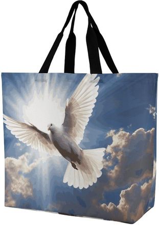 Generic Dove Sky Tote Bag Waterproof Carry Bag Reusable Shoulder Bags For Ladies Travel Beach
