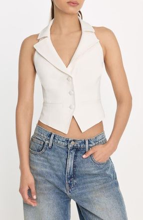 Good American Luxe Suiting Halter Vest in Soft Shell at Nordstrom, Size 5X-Large