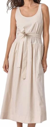 Lilla P Poplin Maxi Yoke Dress In Bamboo