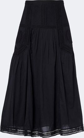 Ulla Johnson Alice embroidered tiered cotton midi skirt