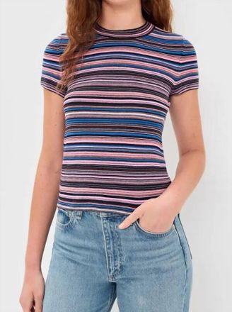 Pistola Denim Selene Sweater Tee In Egyptian Blue Stripe