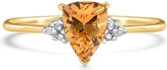 Pompeii3 Diamond & Trillion Citrine Yellow Gold Ring Size: 9