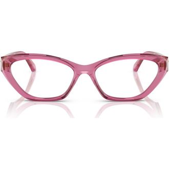 Versace 55mm Cat Eye Optical Glasses in Pink at Nordstrom