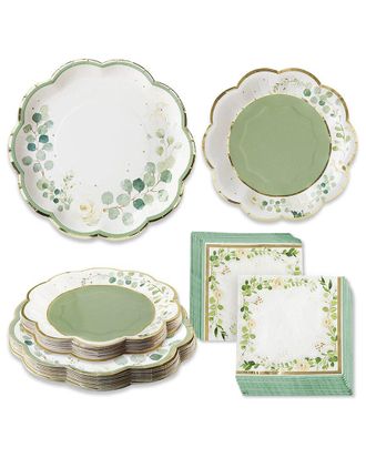 Kate Aspen Botanical Garden 62pc Party Tableware Set