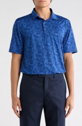 Greg Norman Deep Dive Print Knit Polo in Blueprint at Nordstrom Rack, Size Xx-Large