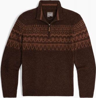 Royal Robbins Mens Arch Rock 1/4 Zip Sweater In Seal Brown Heather Shasta Pt