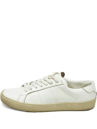 Saint Laurent Court leather sneakers - White