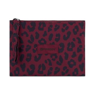 Freddy Bustina leopardata in poliestere con zip e logo applicato