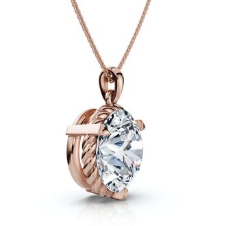 Pompeii3 1Ct Solitaire Braided Diamond Pendant 14k Gold 18 Necklace Lab Grown EF/VS