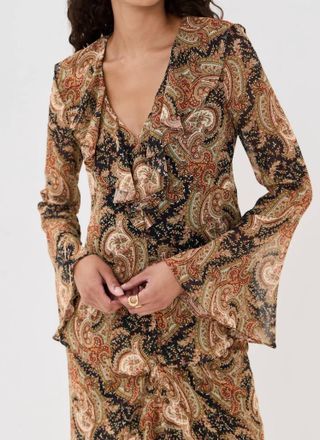 Veronica Beard Kyrie Top In Navy Multi