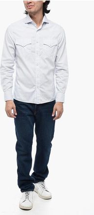Brunello Cucinelli Light Blue Cotton Mens Shirt