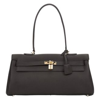 Estro & Luminara Shoulder Bags, female, Brown, ONE SIZE, Womens Saddle Brown Shoulder Bag with Gold Tone Hardware Estro Er00116613