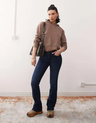 Wrangler low rise bootcut jeans in darkwash blue