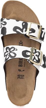Birkenstock Womens Arizona Sandal In Black/white Floral