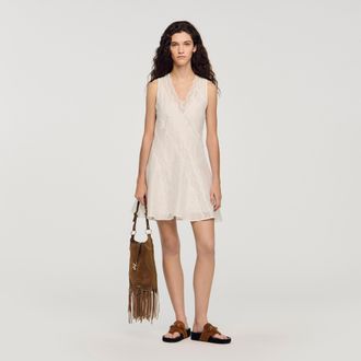 Sandro Short trimmed linen dress