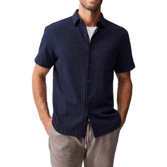 Rodd & Gunn Mystery Creek Weekend Fit Short Sleeve Button-Up Shirt in Midnight at Nordstrom, Size X-Small