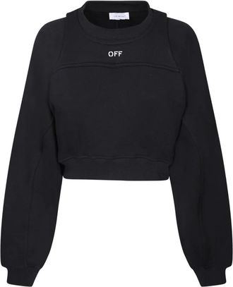 Off-white Crewneck Sweatshirt - Dames - Sweatshirts - Zwart - M - Katoen - Hoodies & sweatvesten