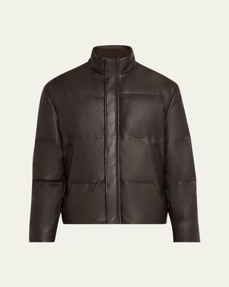 Ermenegildo Zegna Mens Quilted Down Napa Leather Blouson
