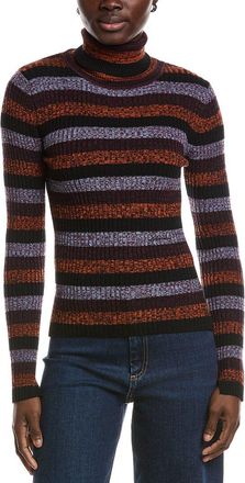 Ganni Sprayed Merino Wool Rib Open Back Sweater