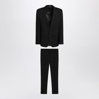 Dolce & Gabbana Black Single Breasted Virgin Wollanzug