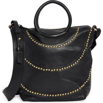 Hobo Maggie Studded Leather Crossbody Bag in Black at Nordstrom Rack