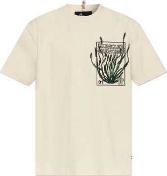 Moncler Day-Namic T-shirt - Heren - T-shirts - Beige - S - Katoen - Tops