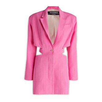 Jacquemus Bari Cut-Out Single Button Tailored Dress