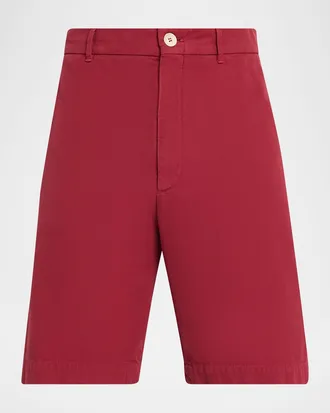 Brunello Cucinelli Men & apos;s Cotton Gabardine Garment-Dyed Bermuda Shorts