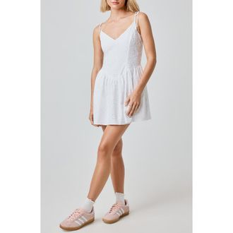 Florence By Mills Eyelet Cotton Mini Sundress in Bright White at Nordstrom Rack, Size Xx-Small
