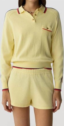 Guest In Residence Relay Athletic Stripe Polo In Mist