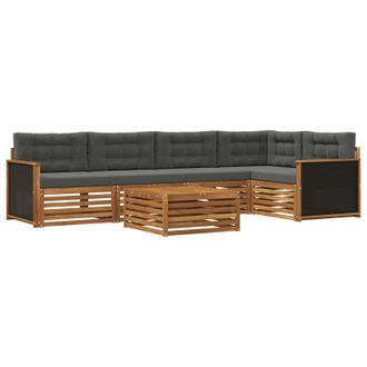 vidaXL Conjunto De Sof&aacute;s De Exterior 6 Pcs Natural Y Antracita Vidaxl