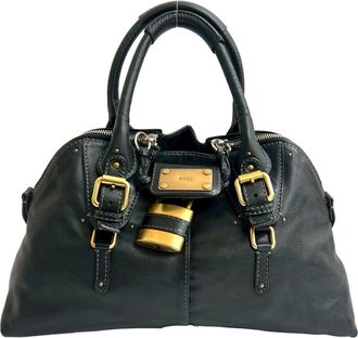 Chlo&eacute; Black Leather Handbag Tote Bag (Pre-Owned)