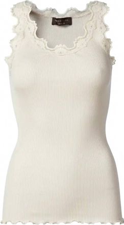 Rosemunde Womens Top With Lace Trim In Soft Powder