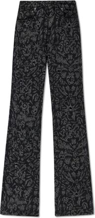 Off-white Jeans met patroon - Dames - Loose Fit Jeans - Zwart - W26 - Katoen - Jeans