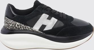 Hogan Sneakers Maxi I Active in pelle scamosciata e cavallino con stampa animalier