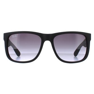 Ray-Ban Rectangle Rubber Black Grey Gradient Sunglasses