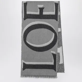 Loewe Gray wool and cashmere scarf