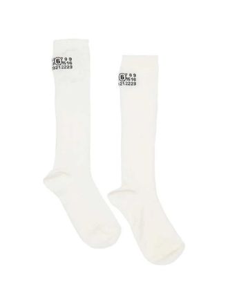 Maison Margiela Gerippte Socken mit Logo