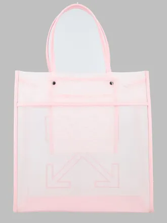 Off-white Womens Tote Bag Market Pink Polyester Handbags Hand