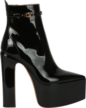 Valentino Tan-Go Patent Leather Boots