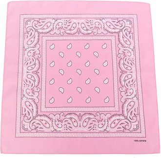 World of Shawls Cotton Paisley Bandanas Headband Scarf Print, Fashion Hair Accessory, Sports, Multifunctional (Pink)