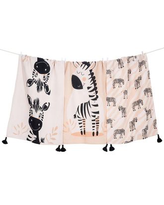 Tiramisu Whimsical Zebra Tassel Towel Set