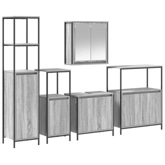 Berkfield Home 5-Piece Bathroom Furniture Set in Grey Sonoma Engineered Wood