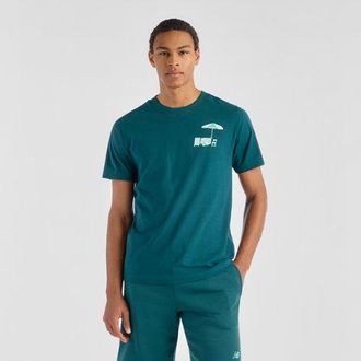 New Balance Uomo Pop Stand T-Shirt in Verde, Cotone, Taglia S