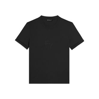 Freddy T-shirt Girocollo con Ricamo Traforato del Logo