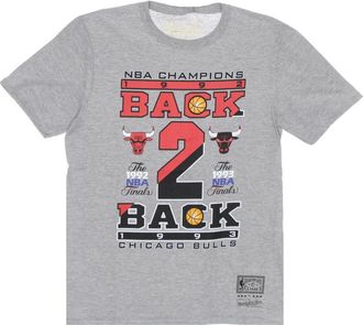 Mitchell & Ness T-Shirts, male, Gray, Size: XL Chicago Bulls NBA Champions Tee