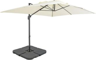 vidaXL Sombrilla de jardín con base portátil arena Vidaxl