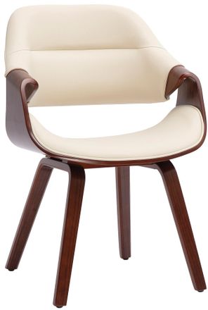 Clp Silla De Comedor Maira Nogal/crema Simil Cuero